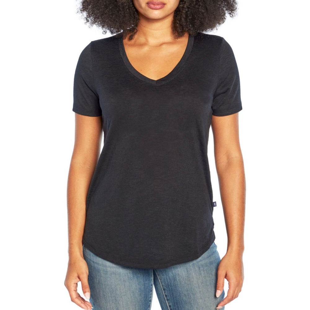 Cap V Neck Short Sleeve T-Shirt